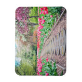 Springtime Flowers Along Stone Walkway Magneet (Verticaal)