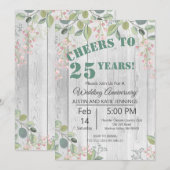 Springtime Flowers Jubileum Kaart (Voorkant / Achterkant)