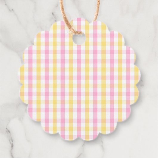 Springtime Gingham Bedankjes Labels (Achterkant)