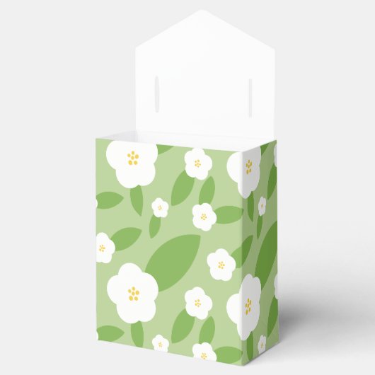 Springtime Gingham & Blooms Baby shower Thema Bedankdoosjes (Geopend)