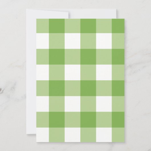 Springtime Gingham & Blooms Baby shower Thema Kaart (Achterkant)