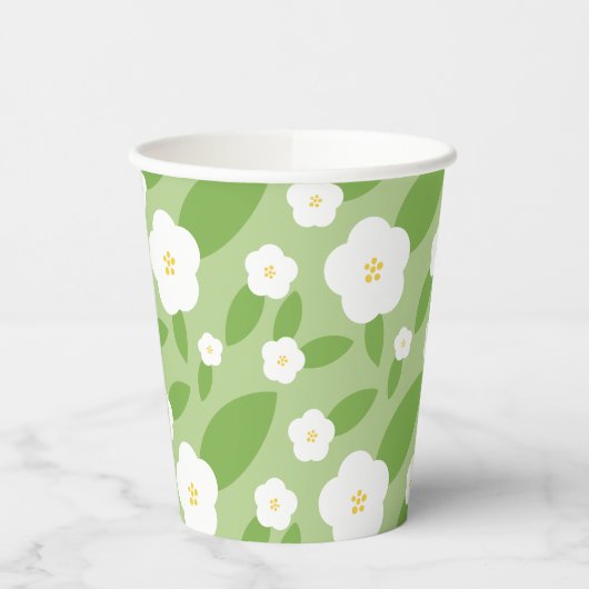 Springtime Gingham & Blooms Baby shower Thema Papieren Bekers (Links)