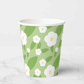 Springtime Gingham & Blooms Baby shower Thema Papieren Bekers