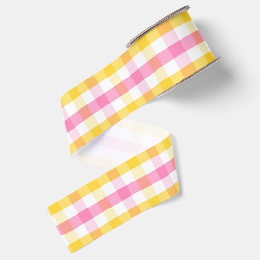 Springtime Gingham Grosgrain Lint (Achterkant)