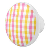 Springtime Gingham Keramische Knop (Rechts)