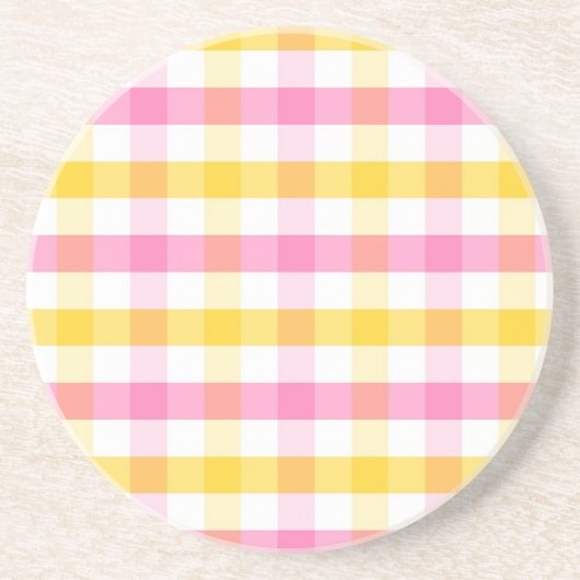 Springtime Gingham Zandsteen Onderzetter (Voorkant)