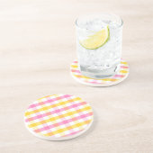 Springtime Gingham Zandsteen Onderzetter (Zijkant)