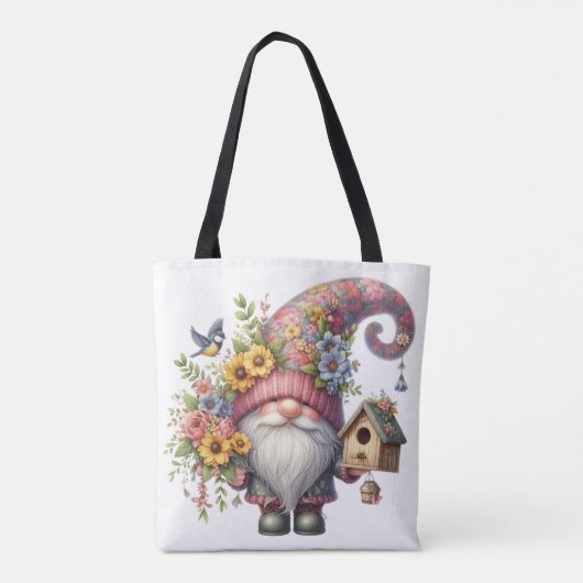 Springtime Gnome Canvas tas (Achterkant)