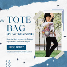 Springtime Gnome Canvas tas