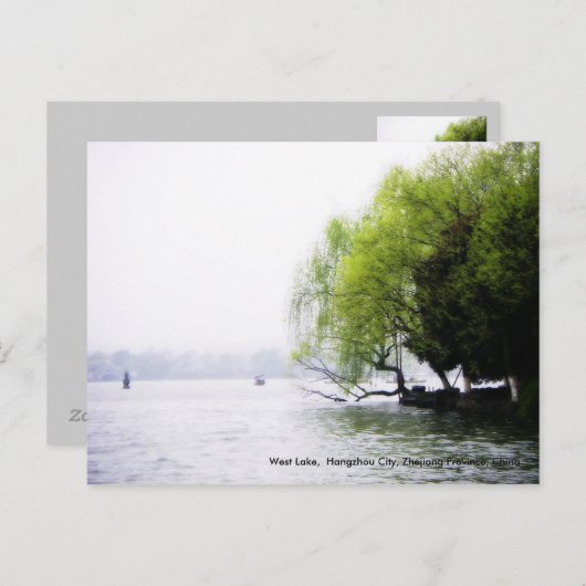 Springtime Greetings/West Lake, China Briefkaart (Voorkant / Achterkant)
