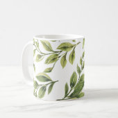 Springtime groene bladeren klassiek koffiemok (Voorkant links)
