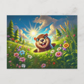 Springtime Groundhog Joy Briefkaart (Voorkant)