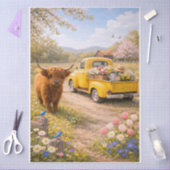 Springtime Highland Cow  Tissuepapier (Craft)