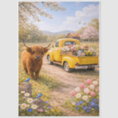 Springtime Highland Cow  Tissuepapier (Voorkant)