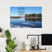 Springtime Icy River scene met serenity gebed Poster (Thuiskantoor)