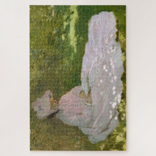 Springtime, Impressionist Portrait, Claude Monet Legpuzzel (Verticaal)
