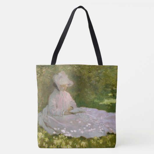 Springtime, Impressionist Portrait, Claude Monet Tote Bag (Voorkant)