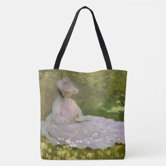 Springtime, Impressionist Portrait, Claude Monet Tote Bag (Achterkant)