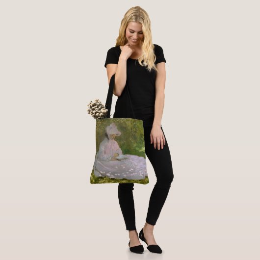 Springtime, Impressionist Portrait, Claude Monet Tote Bag (Op model)
