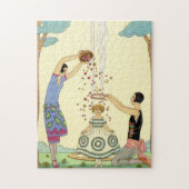 Springtime in Frankrijk Art Deco Legpuzzel (Verticaal)