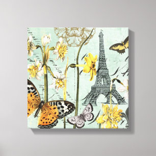  Springtime in het gestreamde canvas in Parijs Afdruk