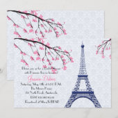 Springtime in Paris Bridal Shower Invitation Kaart (Voorkant / Achterkant)