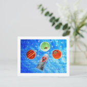 ...Springtime In Space...art by Jutta Gabriel... Briefkaart (Staand voorkant)