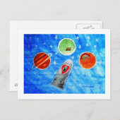 ...Springtime In Space...art by Jutta Gabriel... Briefkaart (Voorkant / Achterkant)