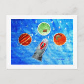 ...Springtime In Space...art by Jutta Gabriel... Briefkaart (Voorkant)