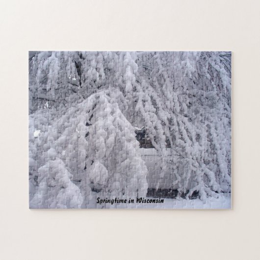 Springtime in Wisconsin Snow Scene Puzzle Legpuzzel (Horizontaal)