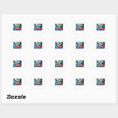Springtime Jazz Abstract Jeff Hankamer Artjunkhaus Ronde Sticker (Vel)