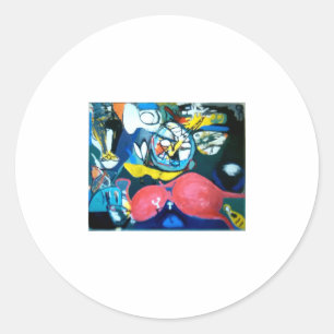 Springtime Jazz Abstract Jeff Hankamer Artjunkhaus Ronde Sticker