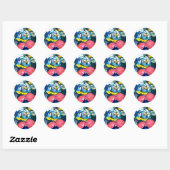 Springtime Jazz Abstract Jeff Hankamer Artjunkhaus Ronde Sticker (Vel)