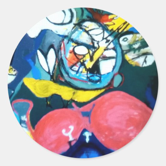 Springtime Jazz Abstract Jeff Hankamer Artjunkhaus Ronde Sticker (Voorkant)