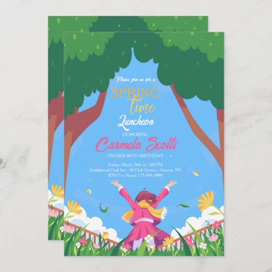 Springtime Kaart (Voorkant / Achterkant)