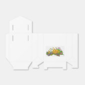 Springtime konijntjes in een bloemenveld bedankdoosjes (Uitgevouwen)