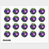 Springtime krokussen ronde sticker (Vel)