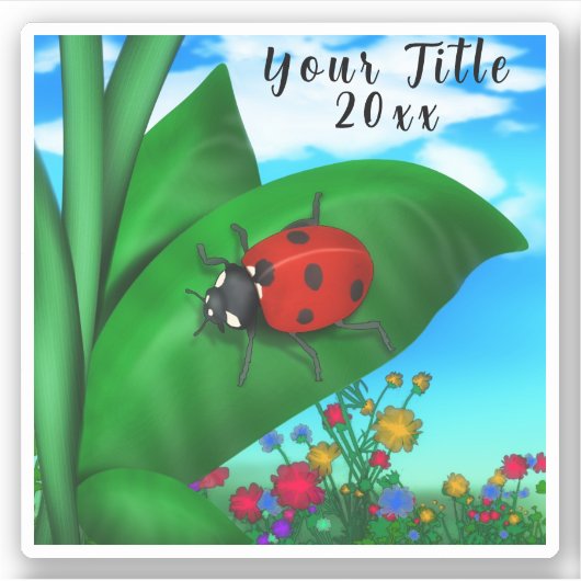 Springtime Ladybug Sticker (Voorkant)