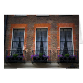 Springtime London Window Flower Boxes Kaart