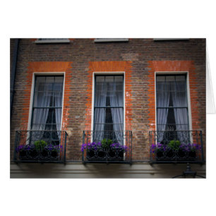 Springtime London Window Flower Boxes Kaart