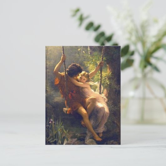 Springtime ~ Lovers op naaiwerk Briefkaart (Staand voorkant)