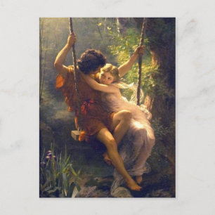 Springtime ~ Lovers op naaiwerk Briefkaart