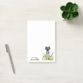 Springtime Meisje Kat Geel Sinaasappel Bloemen Jur Post-it® Notes (Kantoor)