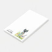 Springtime Meisje Kat Geel Sinaasappel Bloemen Jur Post-it® Notes (Schuin)