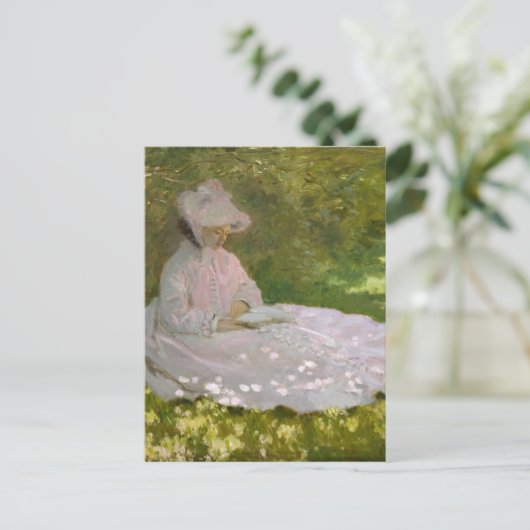 Springtime Monet voor dames lezen Briefkaart (Staand voorkant)