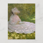 Springtime Monet voor dames lezen Briefkaart<br><div class="desc">Springtime 1872,  Walters Art Museum</div>