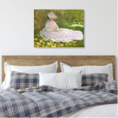 Springtime Monet voor dames lezen Canvas Afdruk (Insitu (Slaapkamer))