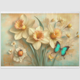 Springtime narcissen vlinders lieveheersbeestje De Tissuepapier