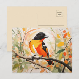 Springtime Natuur Beauty Bird Baltimore Oriole Briefkaart
