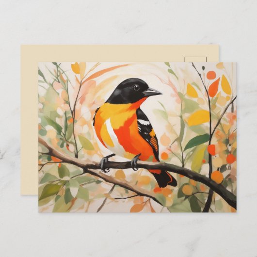 Springtime Natuur Beauty Bird Baltimore Oriole Briefkaart (Voorkant / Achterkant)